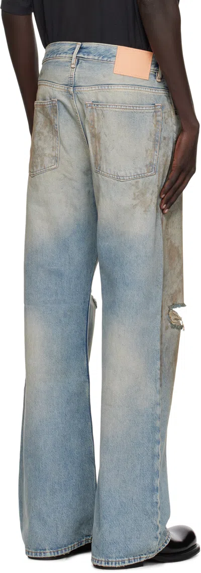 Acne Studios Denim Cotton Trousers Belt Loops Five Pockets In Blue
