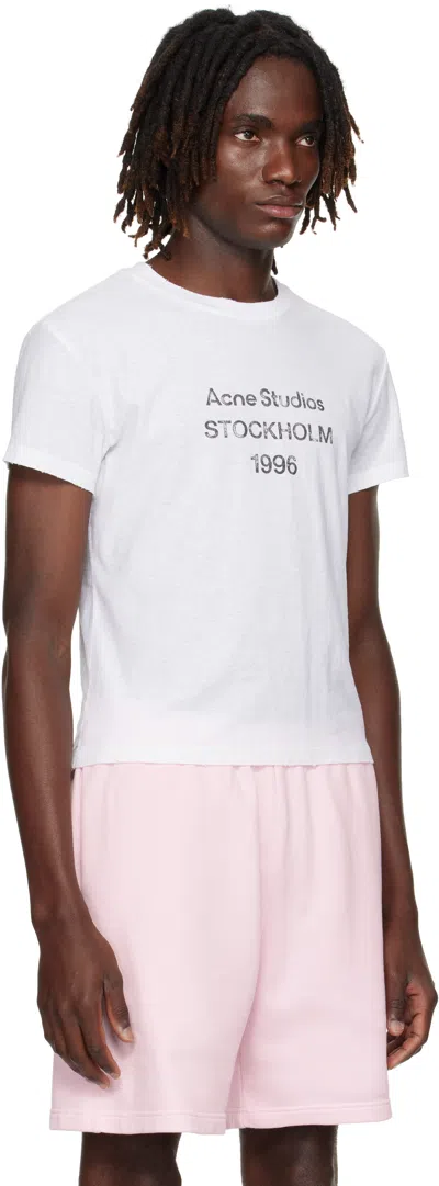 Acne Studios Off-white Logo T-shirt In White