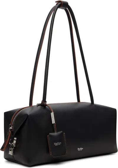 Max Mara Black Holdall String Bag In Black