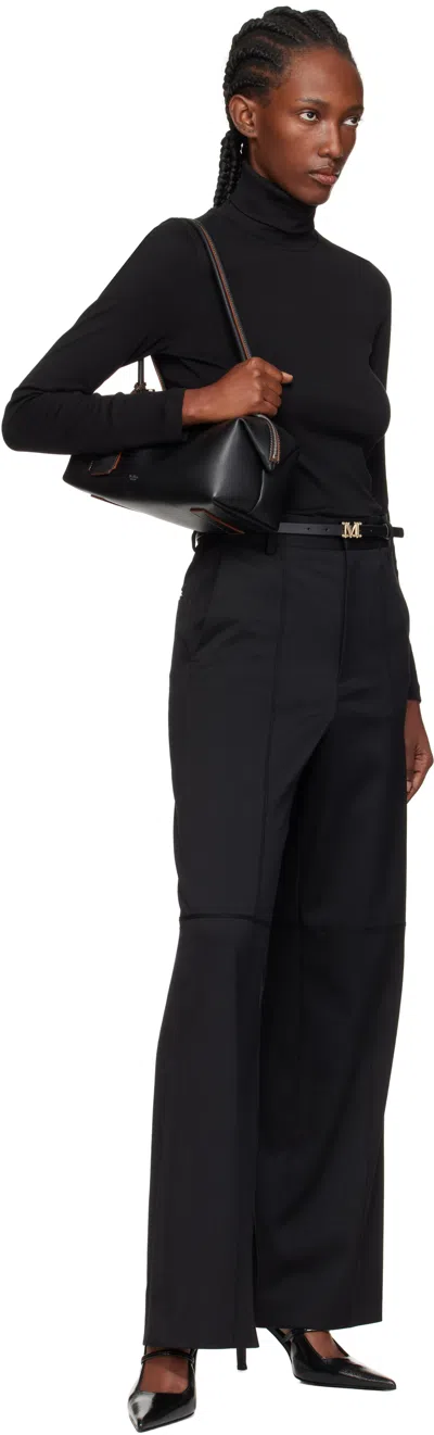 Max Mara Black Holdall String Bag In Black