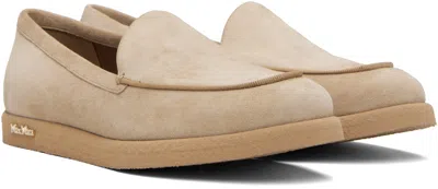 Max Mara Suede Loafers In Neutral