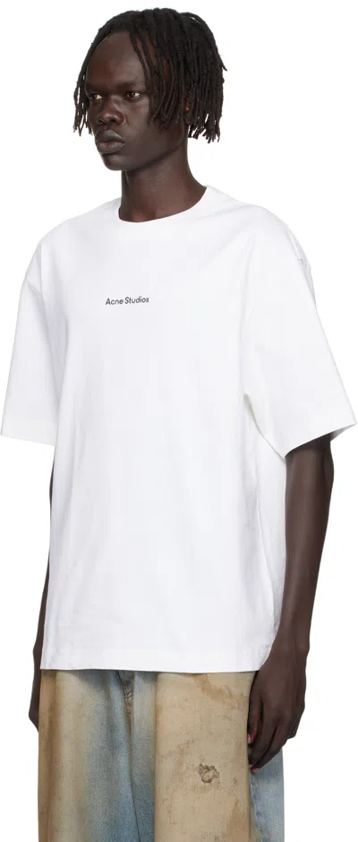 Acne Studios Exford U Logo-print Organic Cotton-jersey T-shirt In White