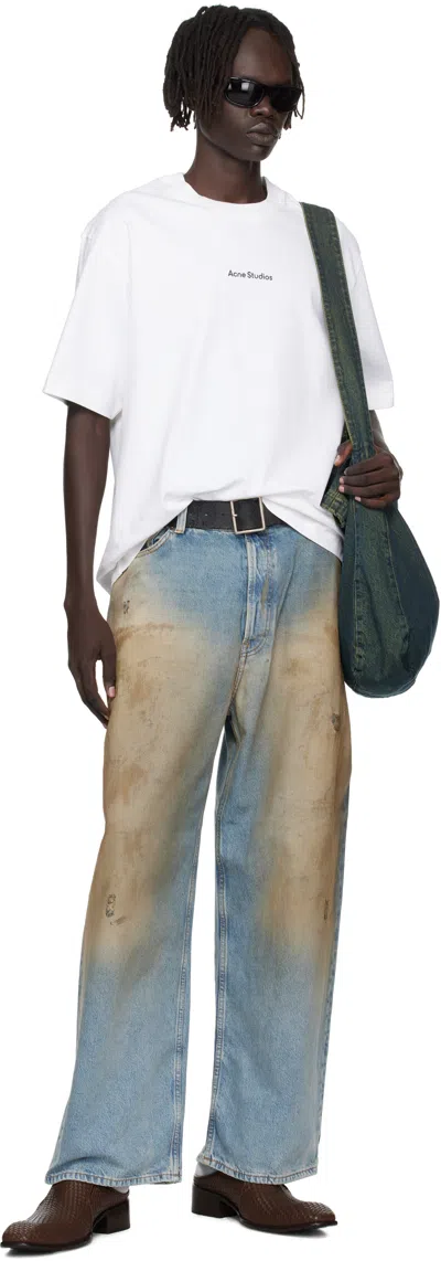 Acne Studios Exford U Logo-print Organic Cotton-jersey T-shirt In White