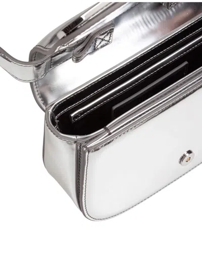 Diesel 1dr Shoulder Bag In Mirrored Leather Color Silver