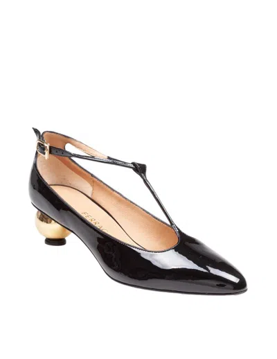 Ferragamo Pointed Toe Pumps With Spherical Heel Design In Black