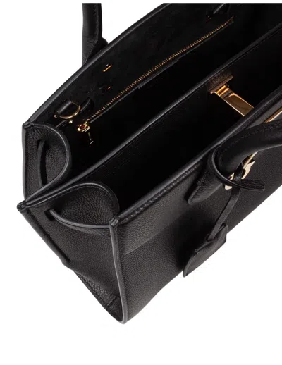 Ferragamo Structured Shoulder Bag Adjustable Strap In Black