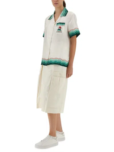 Casablanca "montagne Ondulée" Shirt In White