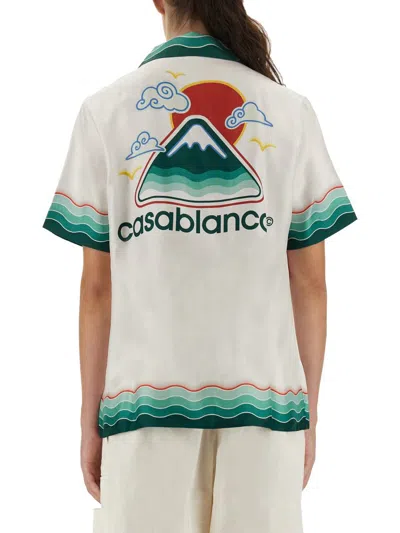 Casablanca "montagne Ondulée" Shirt In White