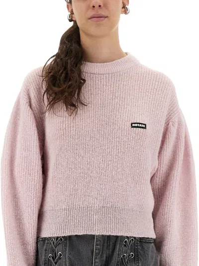 Rotate Birger Christensen Rotate Birgerchristensen Wool Puff Sweater In Pink