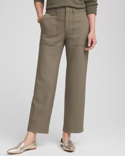 Chico's Bi-stretch Straight Cropped Ankle Pants In Nettle Leaf