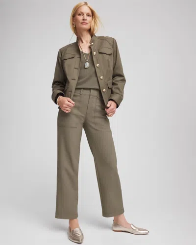 Chico's Bi-stretch Straight Cropped Ankle Pants In Nettle Leaf