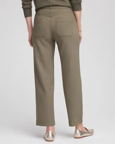 Chico's Bi-stretch Straight Cropped Ankle Pants In Nettle Leaf