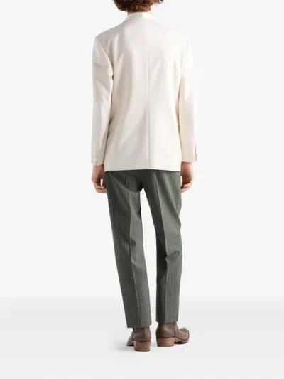 Prada Shawl-collar Wool Jacket In White