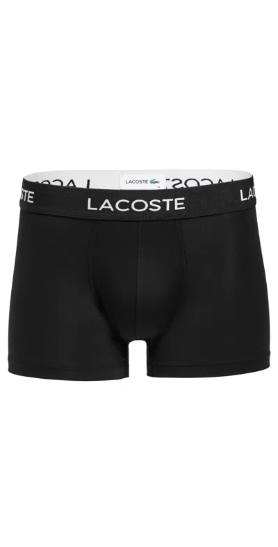 Lacoste 5-pack Stretch Cotton Trunks In Black