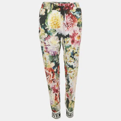 Pre-owned Dolce & Gabbana Multicolor Floral Print Crepe La Modaé Bellezza Pants S