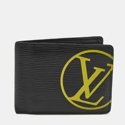 Pre-owned Louis Vuitton Black Leather Lv Circle Bifold Wallet