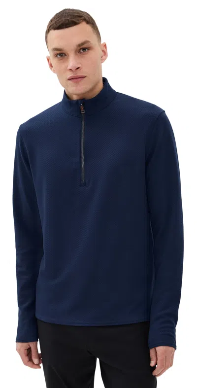 Greyson Troy Textured Fleece Quarter Zip Maltese Blue In Blue