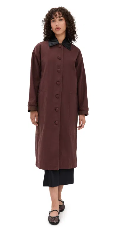 Le Bop Karla Long Utility Jacket Chocolate In Brown