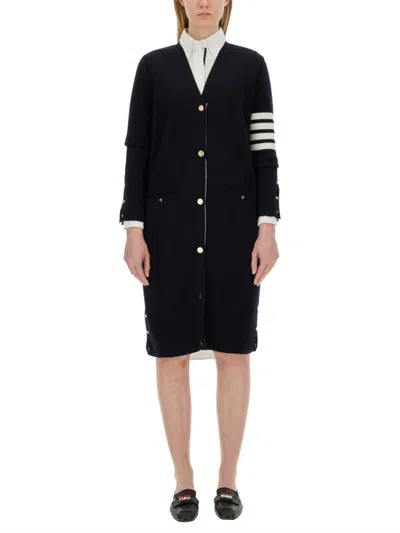 Thom Browne 4bar Long Cardigan In Blue
