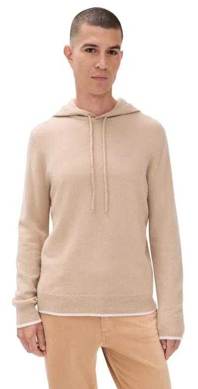 Redvanly Quincy Cashmere Hoodie Pale Khaki In Neutral