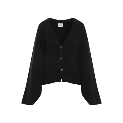 Khaite Scarlet Cardigan In Cashmere In Black