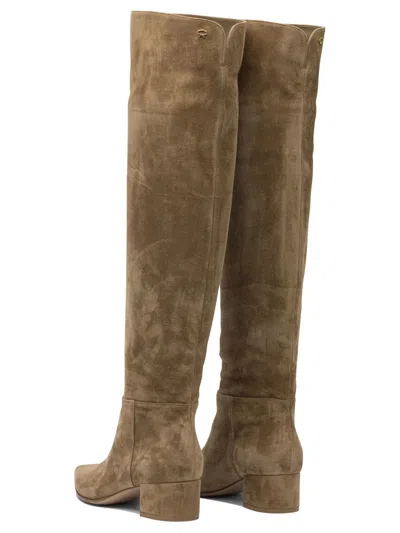 Gianvito Rossi Piper 45 Over-the-knee Suede Boots In Sand