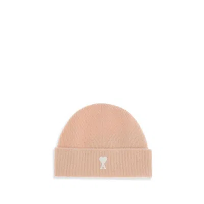 Ami Alexandre Mattiussi Ami Paris Men Ami De Coeur Beanie Hat In Pink