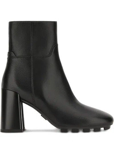 Hogan H695 Leather Ankle Boots In Black