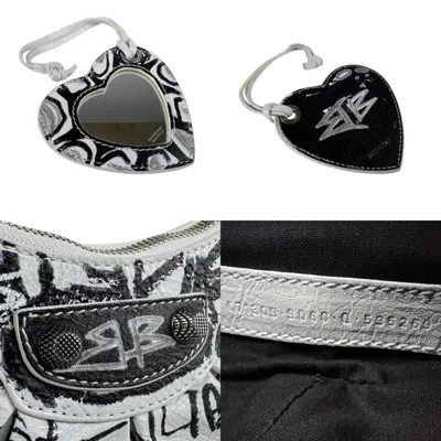 Pre-owned Balenciaga Black White Leather Shoulder Bag ()