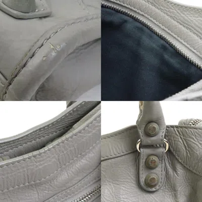 Pre-owned Balenciaga Light Gray Leather Handbag Shoulder Bag ()