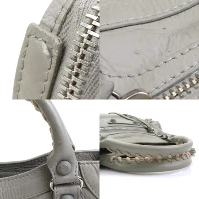 Pre-owned Balenciaga Light Gray Leather Handbag Shoulder Bag ()