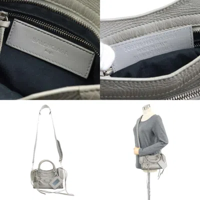Pre-owned Balenciaga Light Gray Leather Handbag Shoulder Bag ()