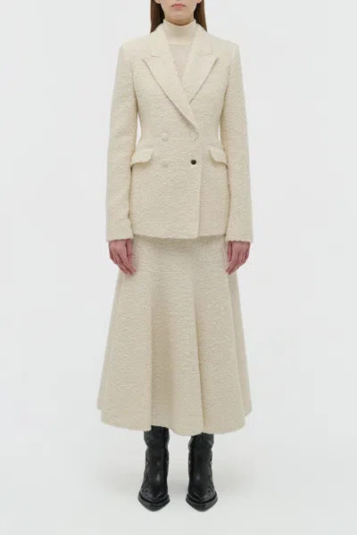 Gabriela Hearst Stephanie Blazer In Ivory Recycled Cashmere Boucle In White