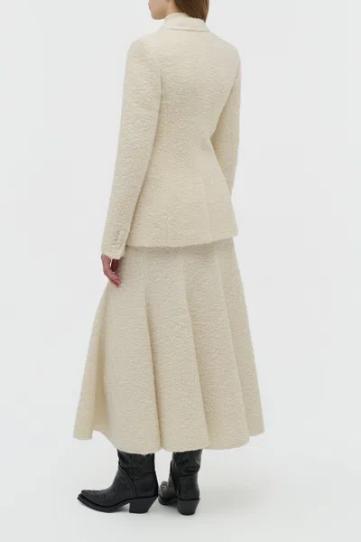 Gabriela Hearst Stephanie Blazer In Ivory Recycled Cashmere Boucle In White