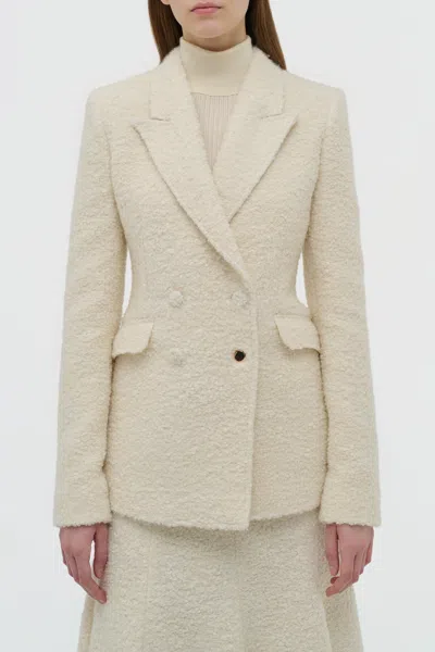 Gabriela Hearst Stephanie Blazer In Ivory Recycled Cashmere Boucle In White