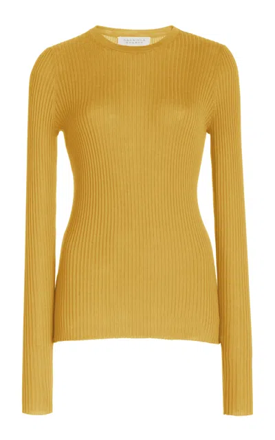Gabriela Hearst Browning Knit Sweater In Golden Birch Cashmere Silk In Multi