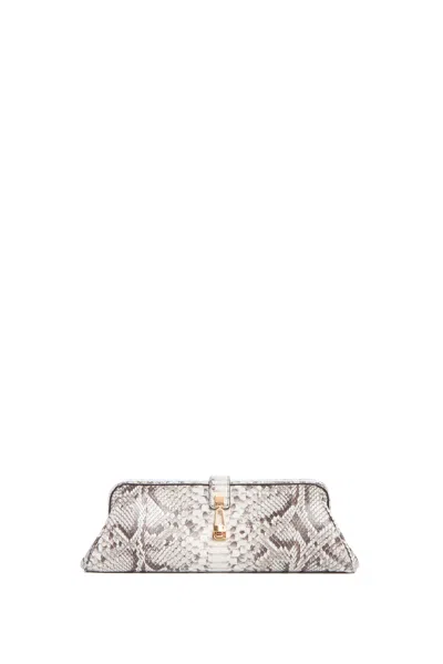 Gabriela Hearst Paola Clutch In Black & White Inversa™ Snakeskin In Multi