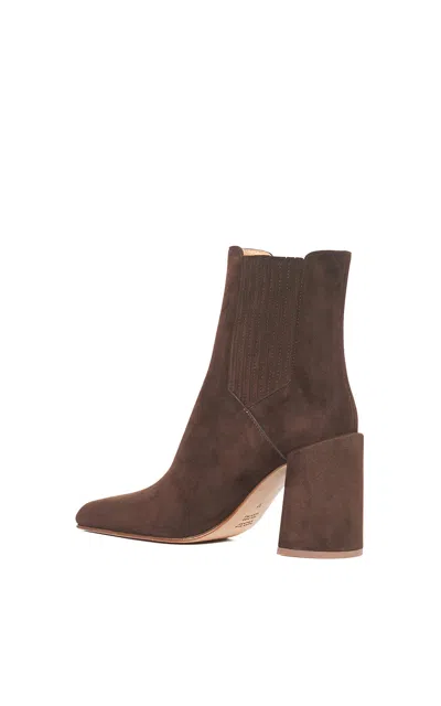 Gabriela Hearst Luke High Heel Ankle Boot In Chocolate Suede In Brown