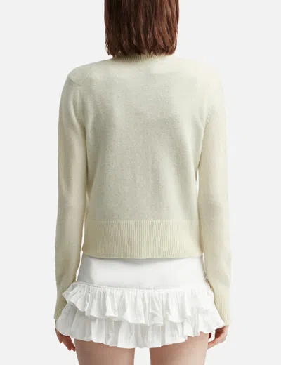 Maison Kitsuné Cardigan Wool Embroidered Detail In Neutral