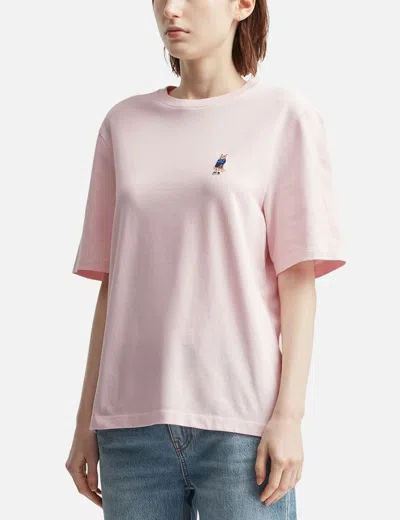 Maison Kitsuné Light Pink T-shirt With Logo Patch In Pink