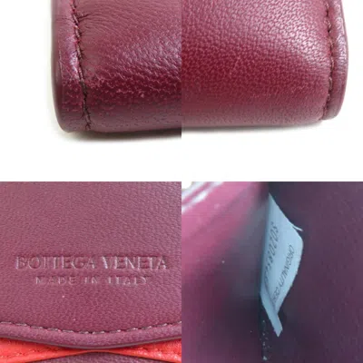 Pre-owned Bottega Veneta Bordeaux Red Color Leather Long Wallet (bi-fold) () In Burgundy