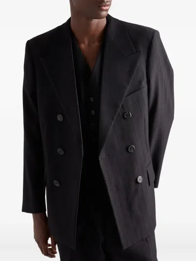 Prada ピンストライプ ジャケット In Black