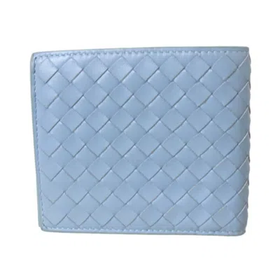 Pre-owned Bottega Veneta Intrecciato Light Blue Wallet (bi-fold) ()