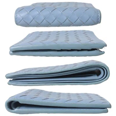 Pre-owned Bottega Veneta Intrecciato Light Blue Wallet (bi-fold) ()