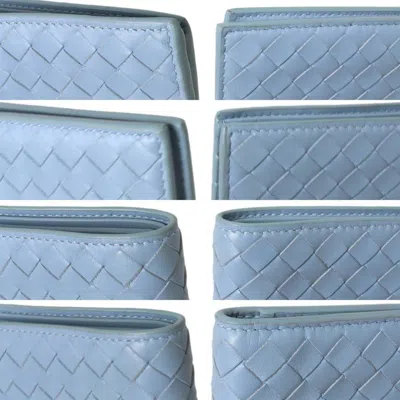 Pre-owned Bottega Veneta Intrecciato Light Blue Wallet (bi-fold) ()
