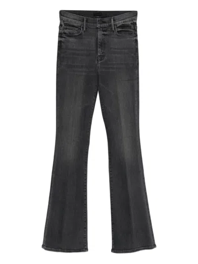 Mother Flared Black Jeans With Vintage Appeal And Flattering Fit In Black