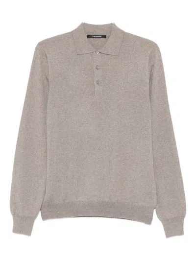 Tagliatore Long-sleeve Polo Shirt In Neutral