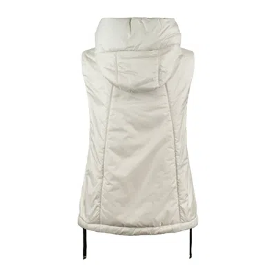 Max Mara Beige Padded Gilet With Hood Made Of Drip-proof Canvas In Gray