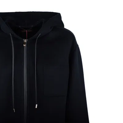 Max Mara Cashmere Wool And Silk Sweatshirt In Black