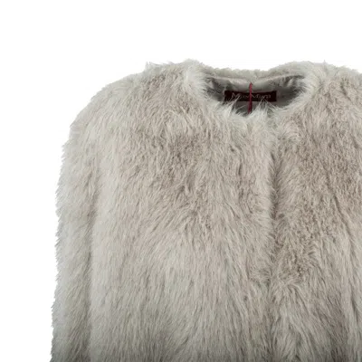 Max Mara Eros Faux Fur Jacket In Gray